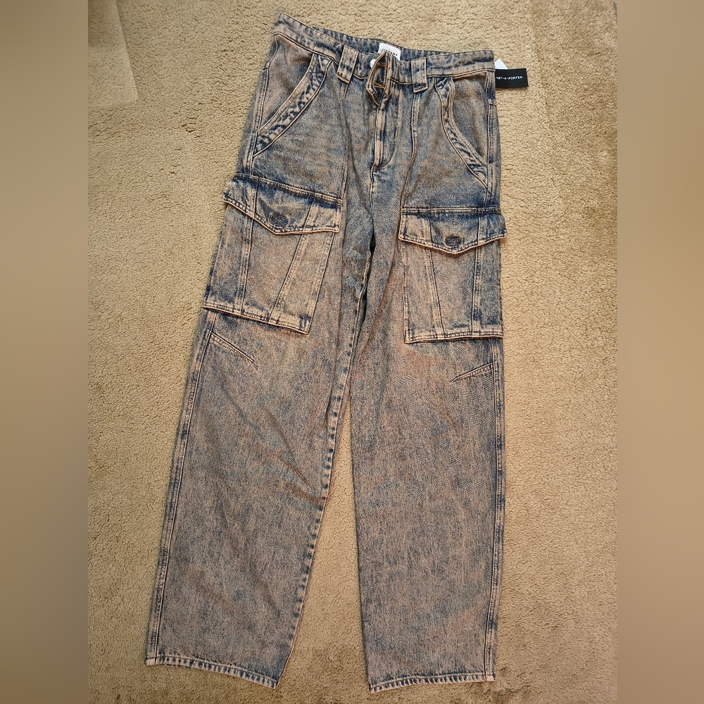 Isabel Marant Etoile Heilani High Rise Cargo Jeans FR 42 US 8 NWT